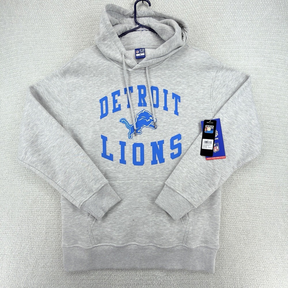 NWT Detroit Lions Ultra Game Hoodie Gray Pullover NFL Sweatshirt Men's Medium